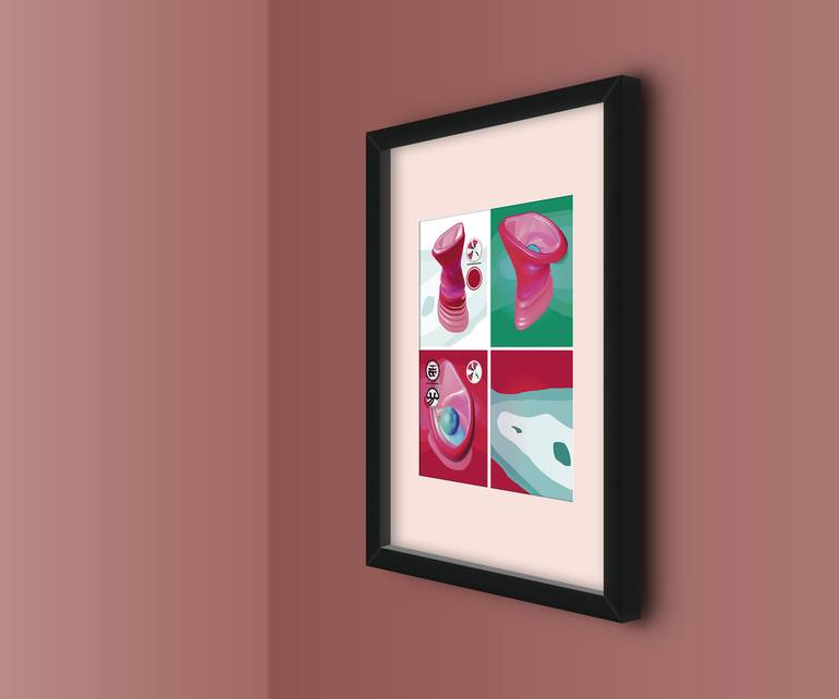 Original Dada Floral Printmaking by Hugo Barroso