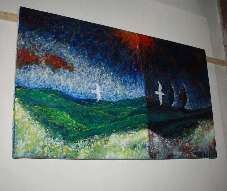 Original Expressionism Landscape Painting by ARI NUGROHO