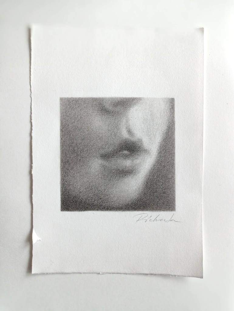 Original Minimalism Portrait Drawing by Anetta Piechowska