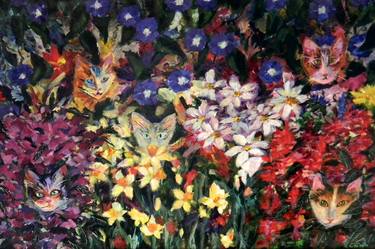 Print of Cats Paintings by Candis Flesher-Dodds