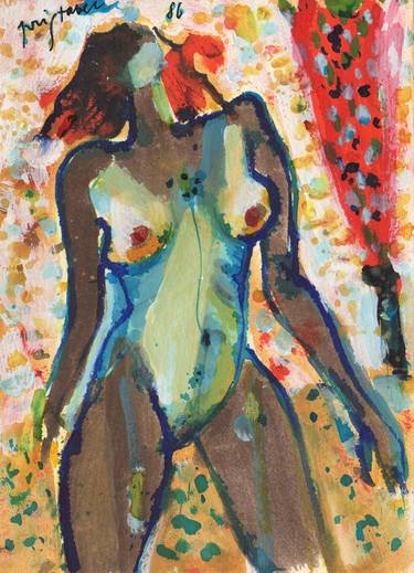 Original Abstract Nude Paintings by Janez Pristavec