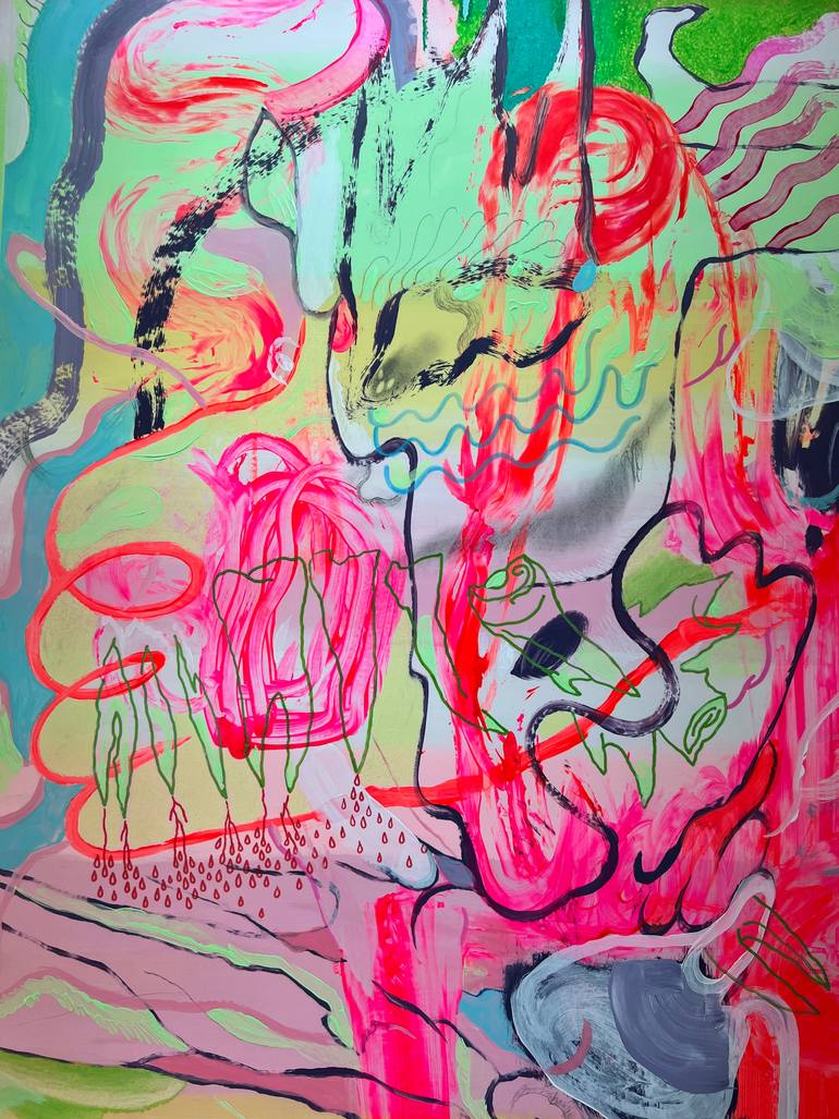 Original Abstract Pop Culture/Celebrity Painting by Eriko Tsogo