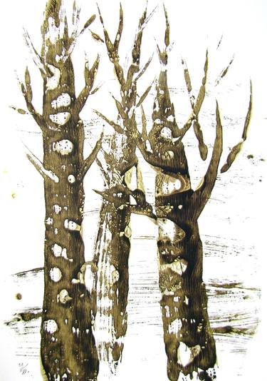 Print of Modern Tree Paintings by Mahdi Almasi