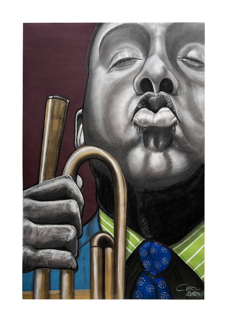 Original Portraiture Music Mixed Media by Carl Bradford