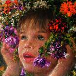 Girl with Flowers by Rasa Kluonius