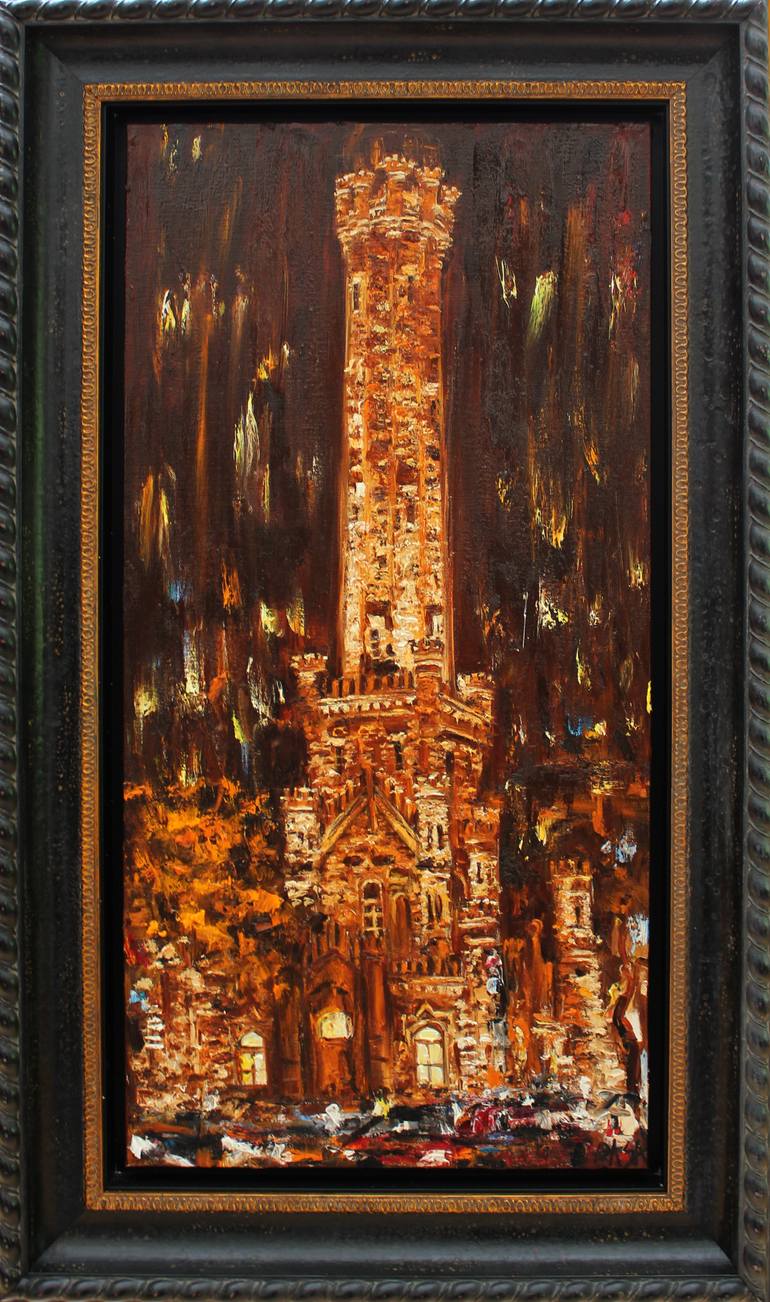 Original Impressionism Architecture Painting by Rasa Kluonius