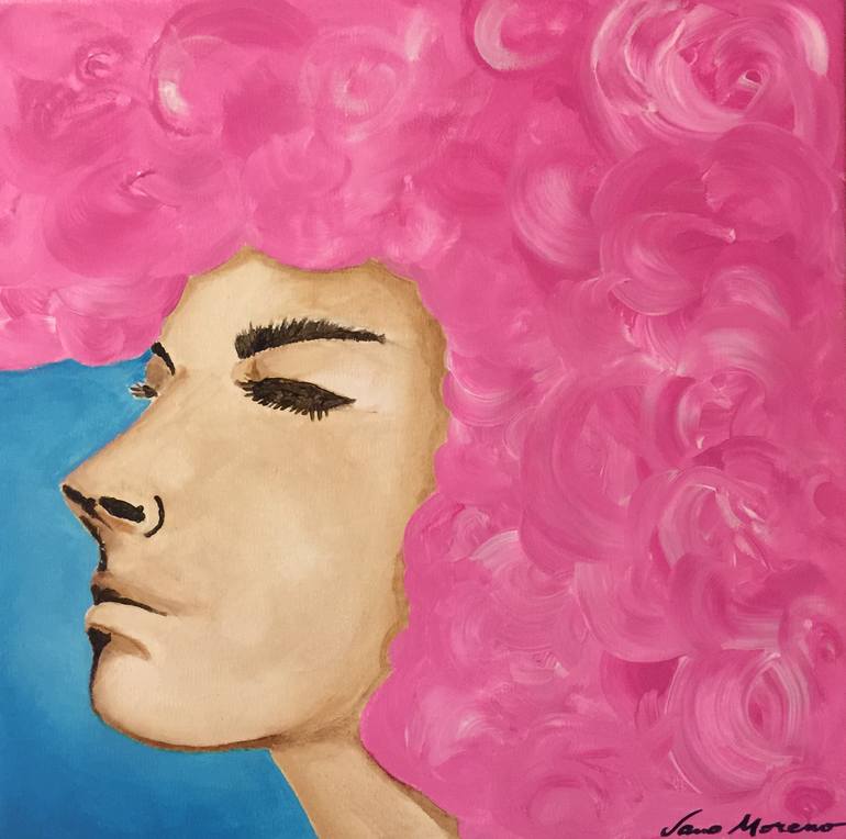 La niña rosa Painting by alejandro moreno | Saatchi Art