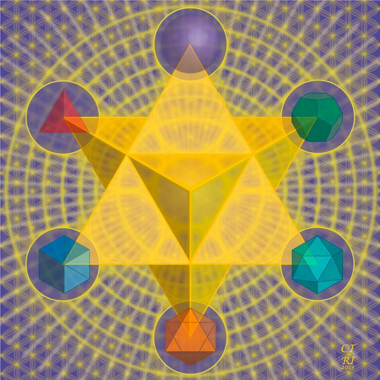 Original Illustration Geometric Mixed Media by Carla T R Iacobone