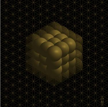 THE FLOWER OF LIFE - the 5th & 6th Vortex Motion - Gold  Limited Edition 1 of 100 thumb
