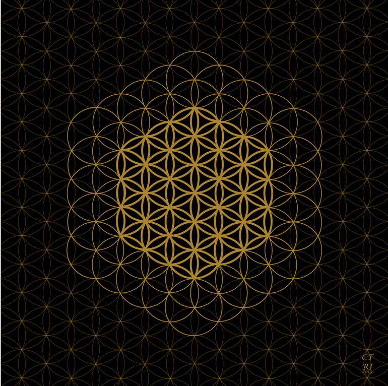 Original Illustration Geometric Mixed Media by Carla T R Iacobone