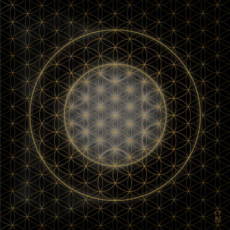 Original Illustration Geometric Mixed Media by Carla T R Iacobone