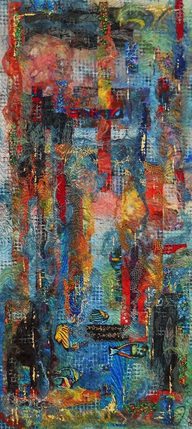 Original Abstract Expressionism Beach Collage by Averil Stuart