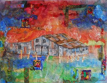 Original Abstract Expressionism Architecture Collage by Averil Stuart