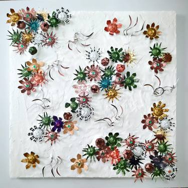 Original Abstract Floral Mixed Media by Francesca Busca