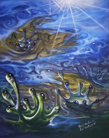 Print of Abstract Water Paintings by Heru Muhawa