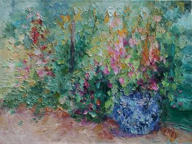 Original Impressionism Garden Paintings by Henrietta Milan
