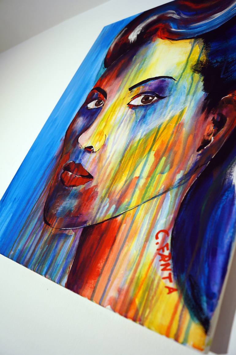 Original Abstract Portrait Painting by Captain Fanta