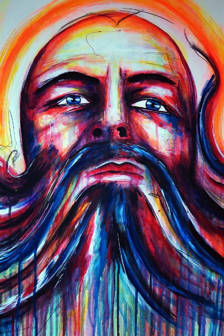 Original Abstract Expressionism Portrait Painting by Captain Fanta