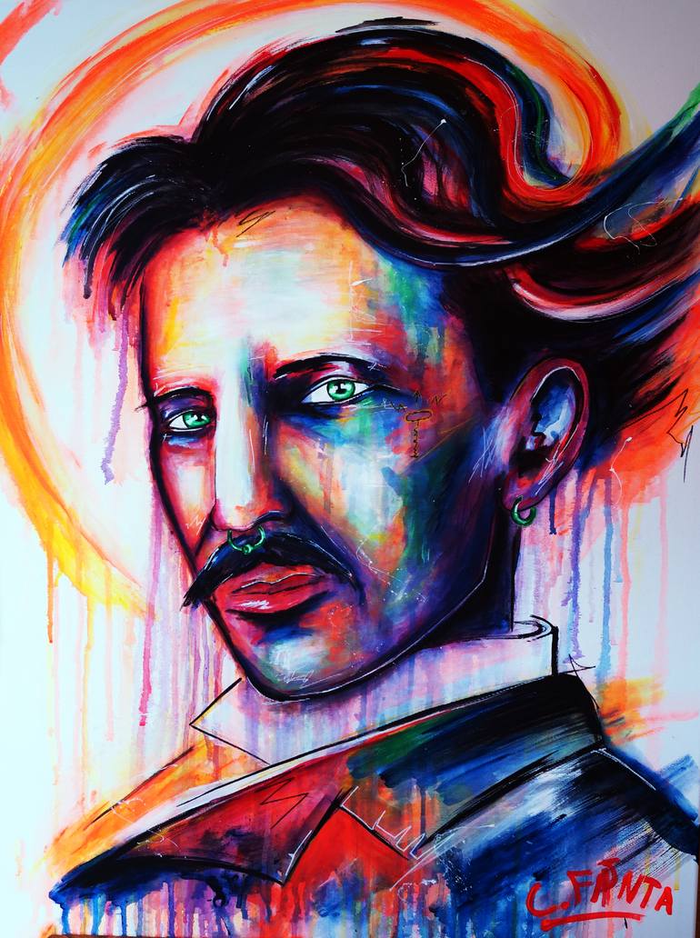 Nikola Tesla Painting by Captain Fanta | Saatchi Art