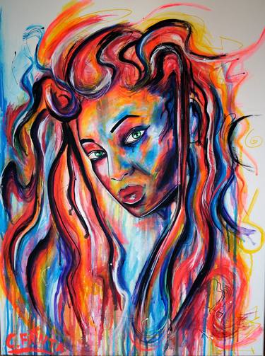 Original Abstract Portrait Paintings by Captain Fanta