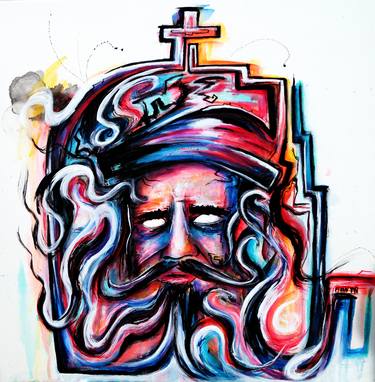 Original Abstract Expressionism Portrait Paintings by Captain Fanta