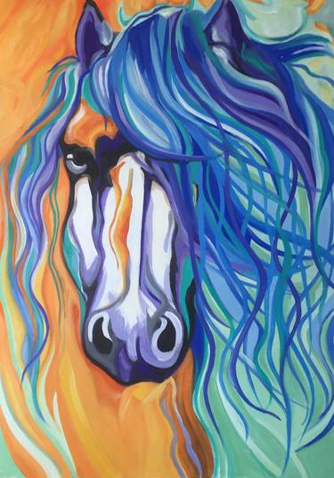 Print of Modern Horse Paintings by MEugenia Serrano