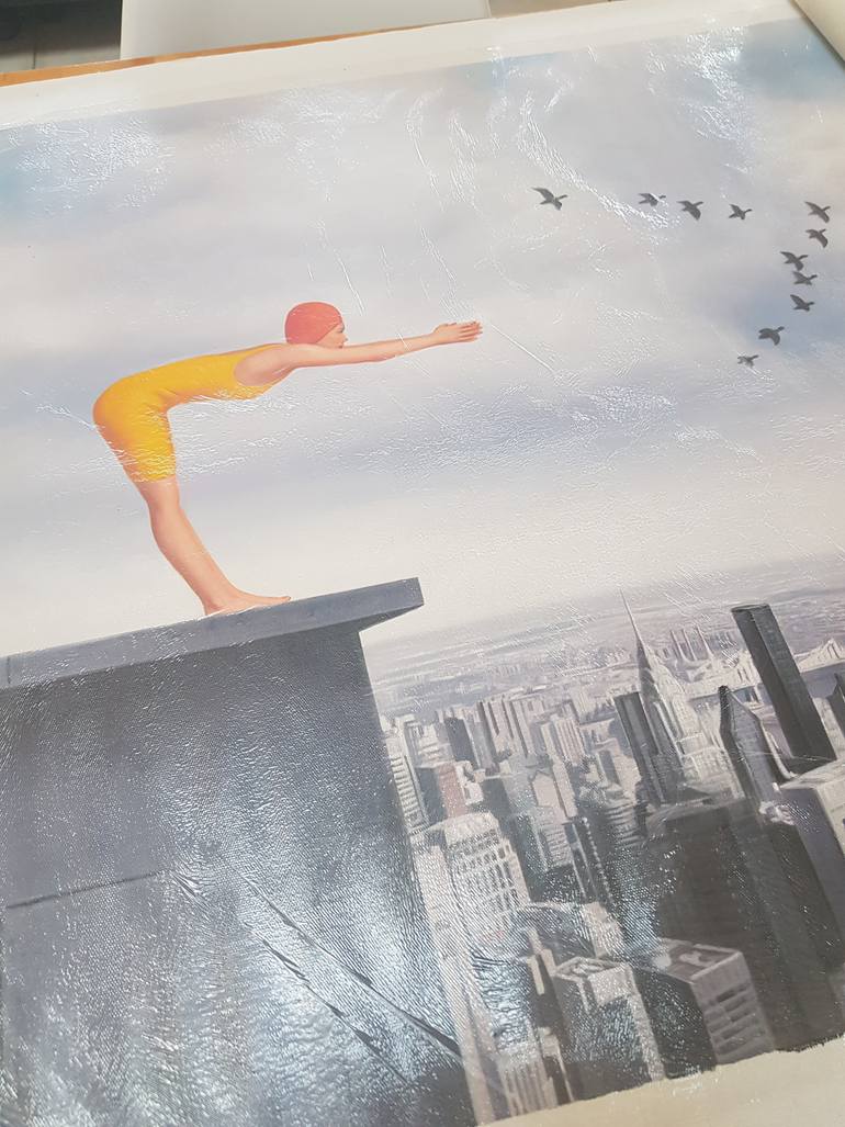 Original Surrealism Women Painting by Jean-Marie Gitard