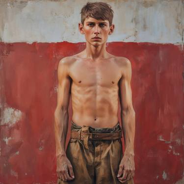 Original Surrealism Men Painting by Mr Strange Jean-Marie Gitard