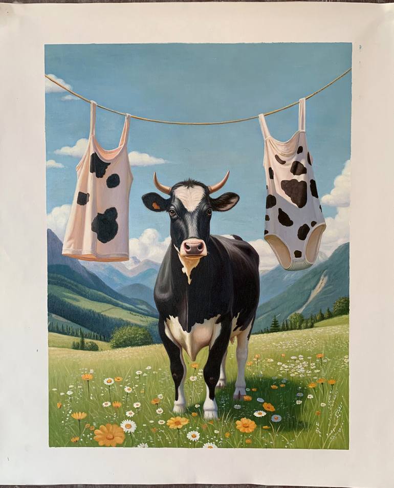 Original Surrealism Animal Painting by Jean-Marie Gitard