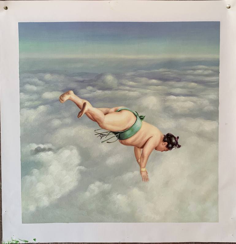 Original Surrealism Fantasy Painting by Jean-Marie Gitard