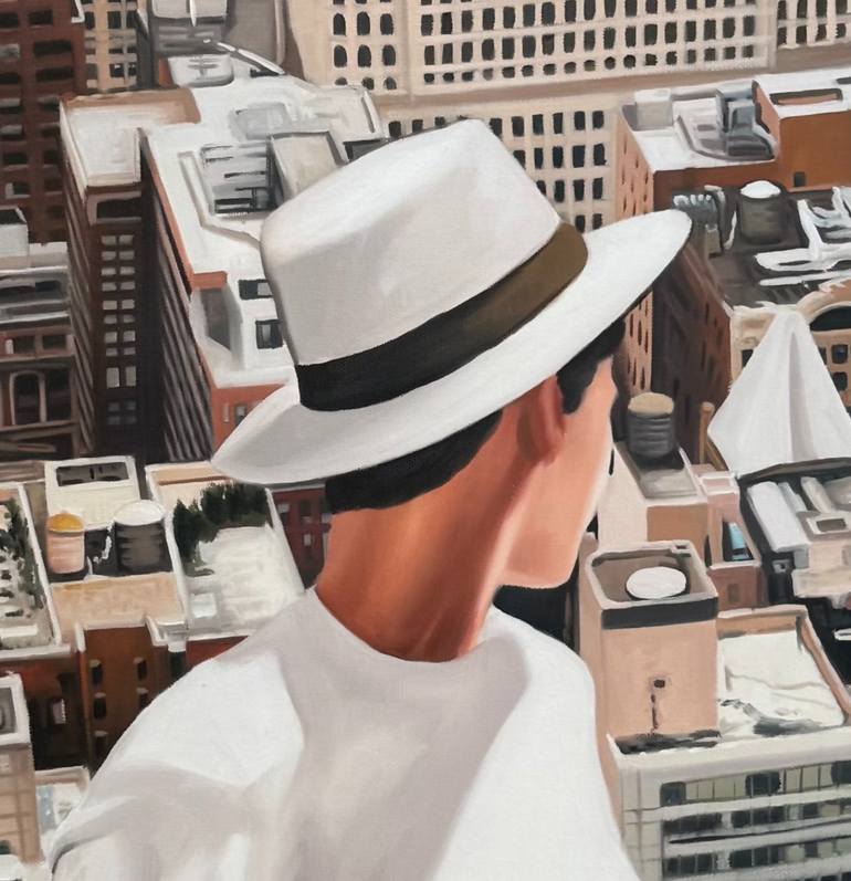 Original Surrealism Cities Painting by Jean-Marie Gitard