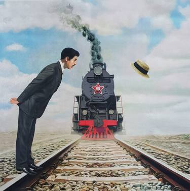 Original Train Paintings by Mr STRANGE Jean-Marie GITARD