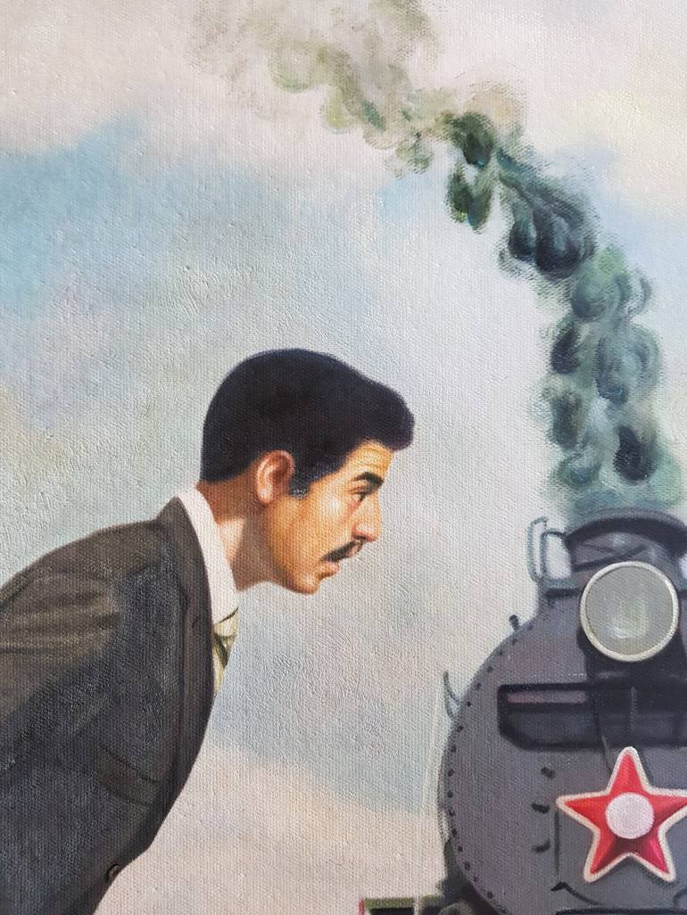 Original Train Painting by Mr STRANGE Jean-Marie GITARD