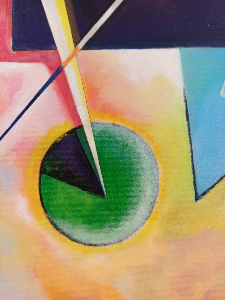 Original Abstract Geometric Painting by The Polish Art