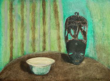 Still life with African mask thumb