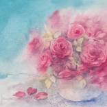roses in white vase 2020.023 by Beata van Wijngaarden