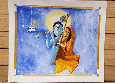 Original Folk Abstract Paintings by Indrani Mitra