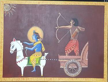 Original Folk Classical mythology Paintings by Indrani Mitra