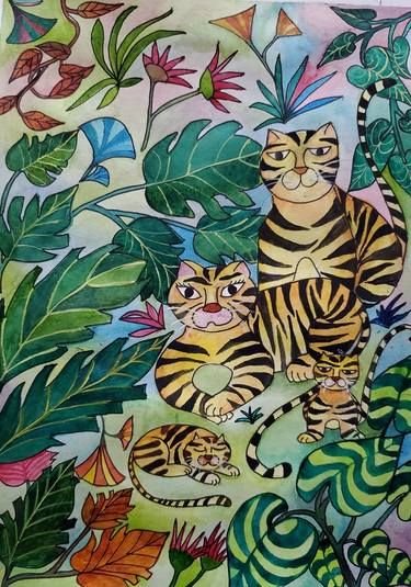 Print of Fine Art Animal Paintings by Indrani Mitra