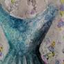 Bodice detail - Delphine's dress - textured gesso, watercolour and ink