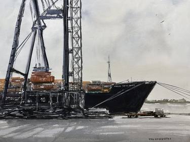 Print of Realism Ship Paintings by Francisco Andrés Carrión