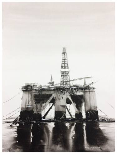 Oil and Gas Art / Oilfield Art / Platform in the Gulf thumb