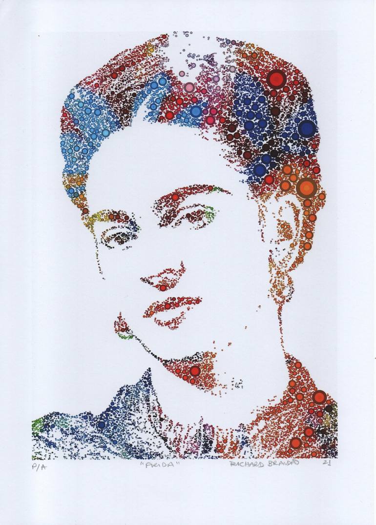 Original Pop Culture/Celebrity Digital by Richard Brandao | Figurative Art on Paper | FRIDA (Fragments - Pop Icons) - Limited Edition of 10