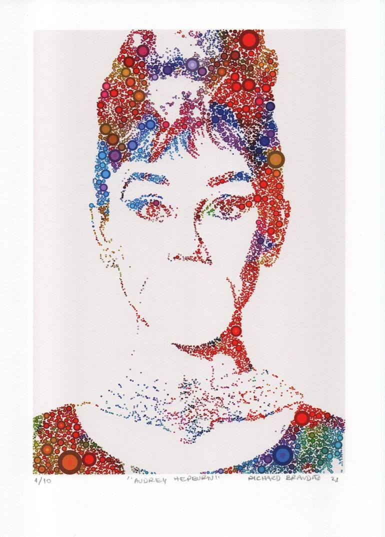 Design Painting collage Printable Audrey Hepburn Pop Art 