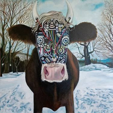 Print of Cows Paintings by Timothy Innamorato