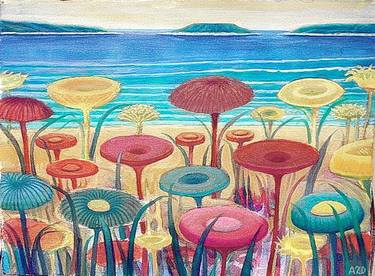 Print of Beach Paintings by Dragan Azdejkovic