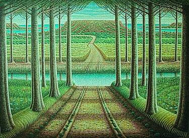Print of Surrealism Landscape Paintings by Dragan Azdejkovic