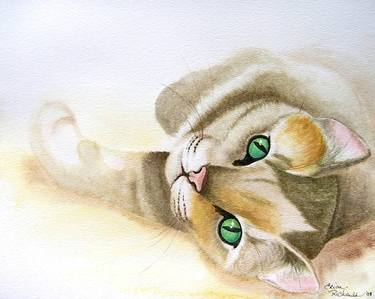 Print of Fine Art Cats Paintings by Erica Richards