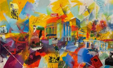 Original Abstract Architecture Painting by Andrej Wolff