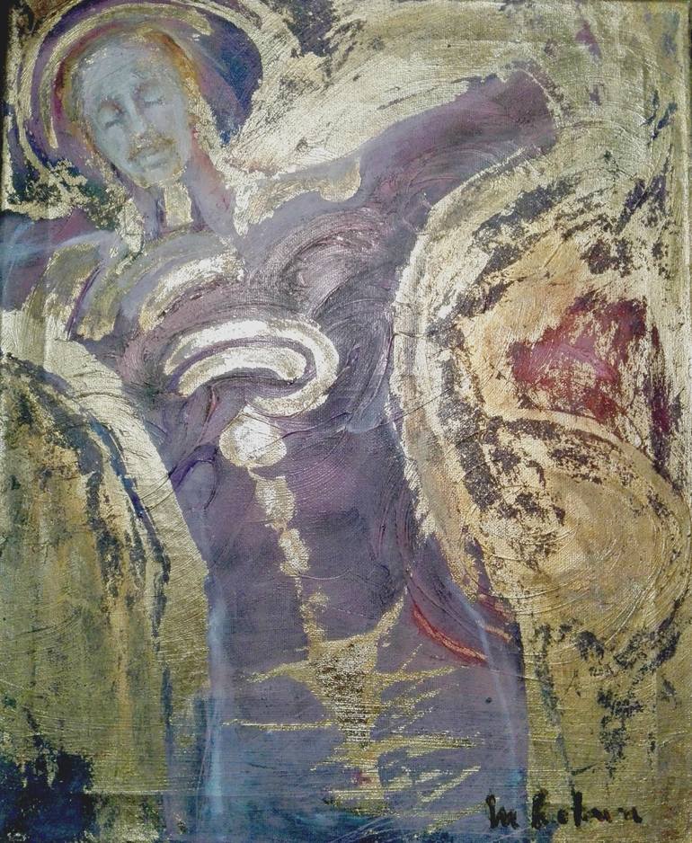 Original Expressionism People Painting by Maya Rotaru